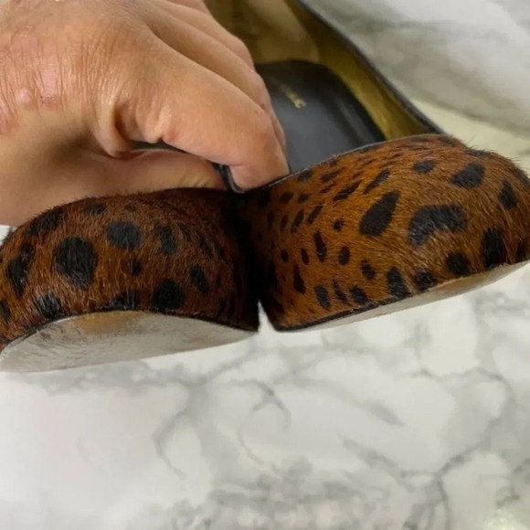 BANANA REPUBLIC‎ Calf Hair Leopard Almond Toe Heels Size 6 Mob Wife - Picture 5 of 6